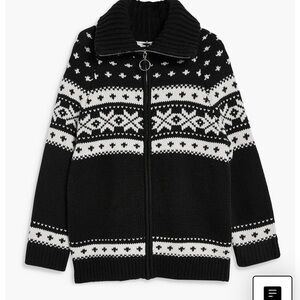 Topshop Oversized Fair Isle Cardigan
